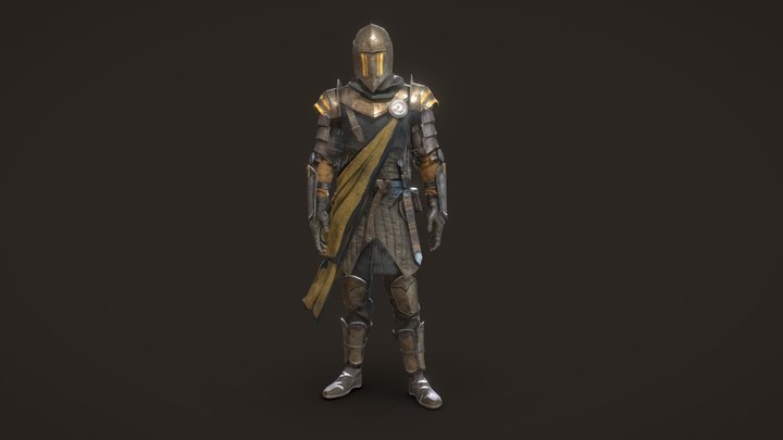 Medieval Knight Character - Game Ready 3D Model