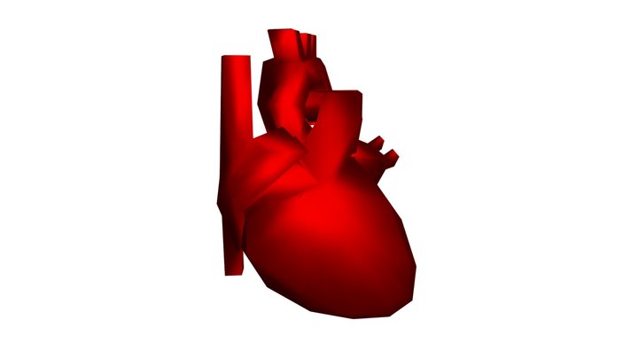 Corazón Low Poly (Con interior) 3D Model