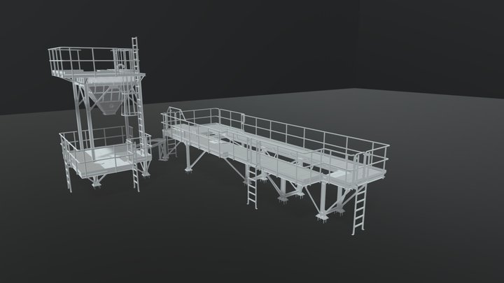 BULK MATERIAL HANDLING CONVEYORS FRAME 3D Model