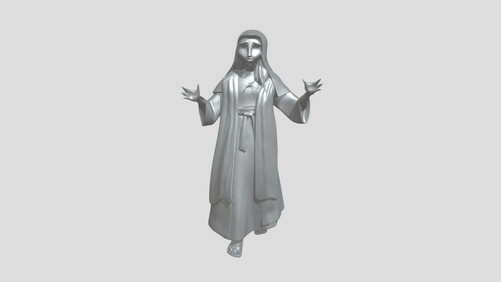 person in long robe with open arms 3D Model