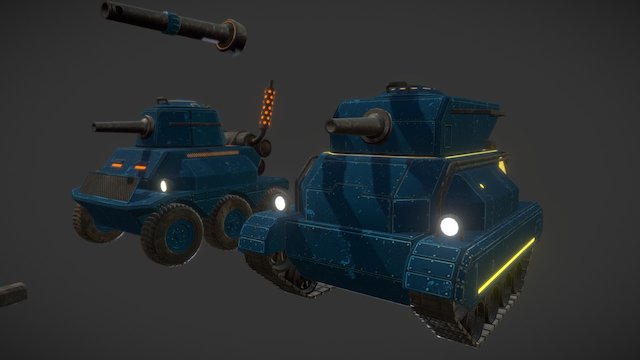 Game modular tank 3D Model