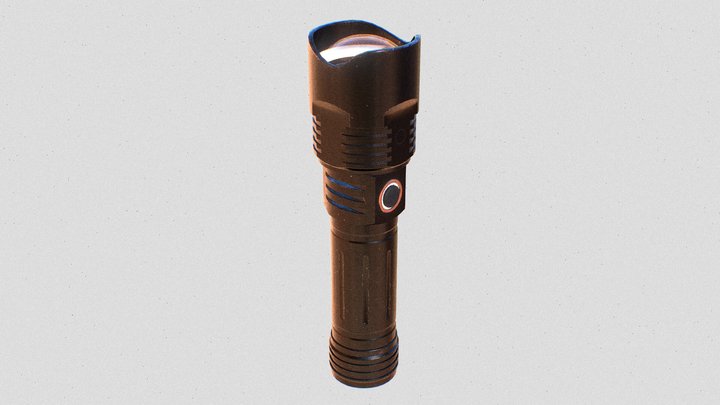 black led flashlight 3D Model