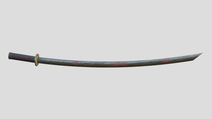 Low Poly Katana 3D Model