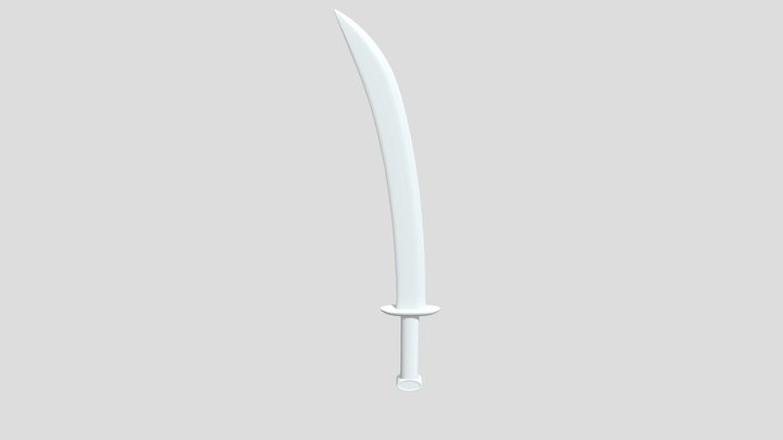 A curved sword 3D Model