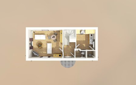 Duplex Ground Floorplan 3D Model