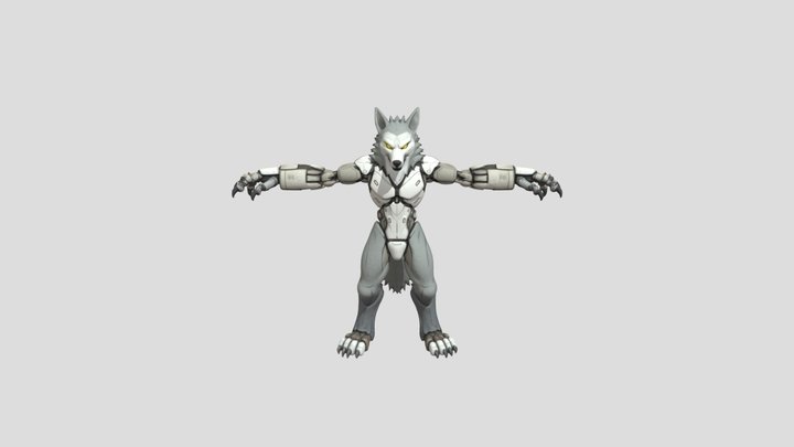 Cyber Lupine Warrior 3D Model