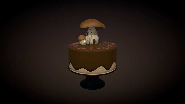 magic mushroom house cake 3D Model