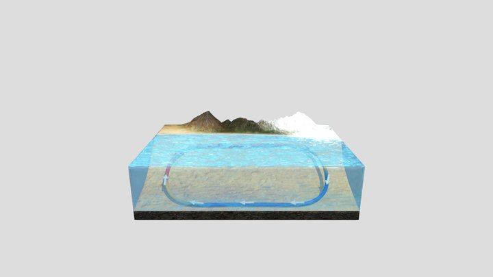 Flowing Ocean Current 3D Model