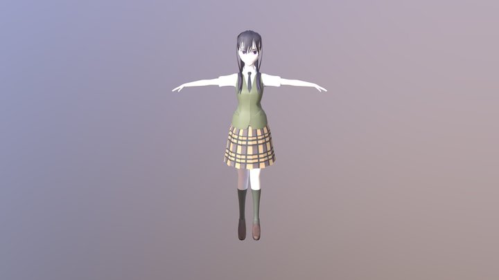 Anime female character 3D Model
