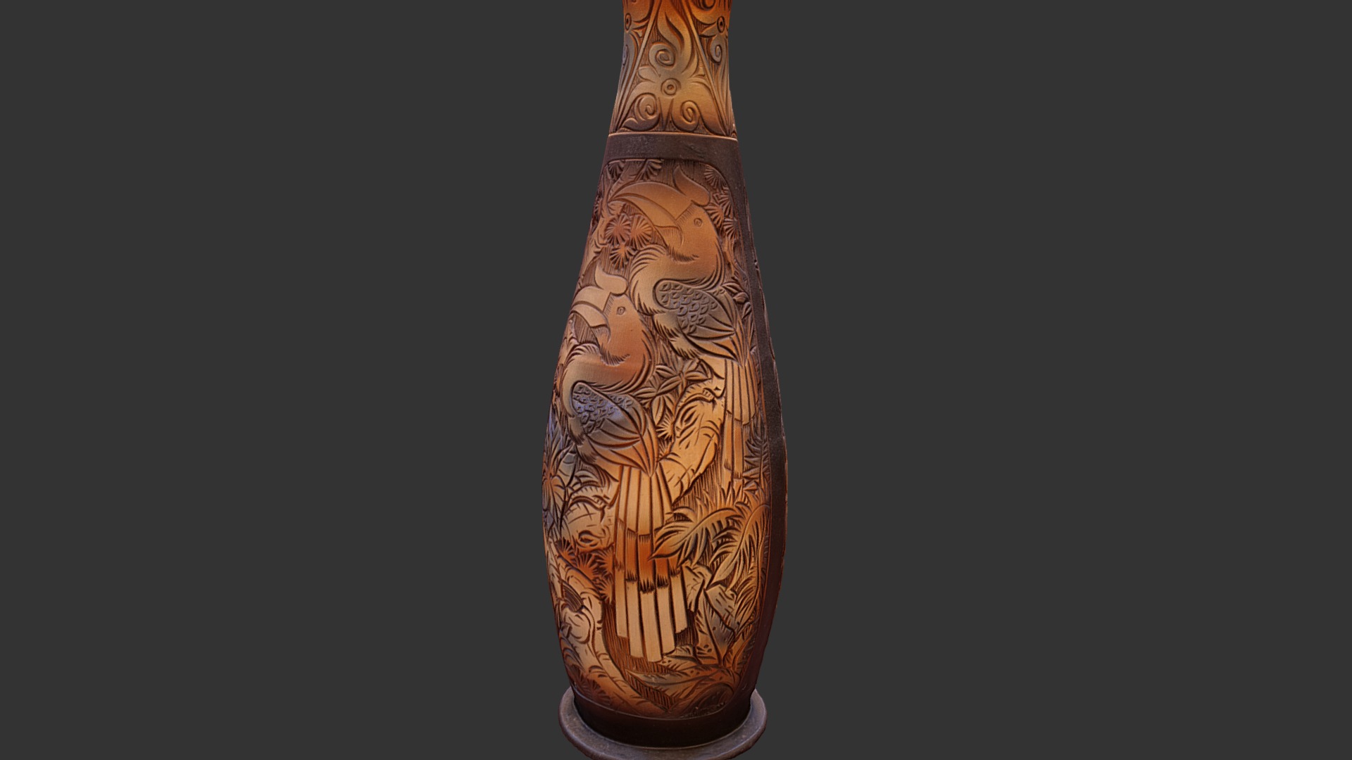 3D model Vase - This is a 3D model of the Vase. The 3D model is about a brown and gold vase.
