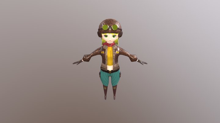 Ava Steampunk FeMale 04 3D Model