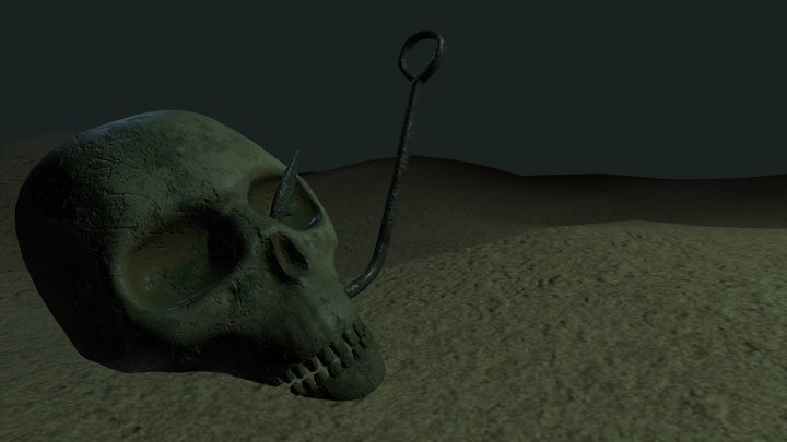 Beauty Shot for Hooked Skull 3D Model
