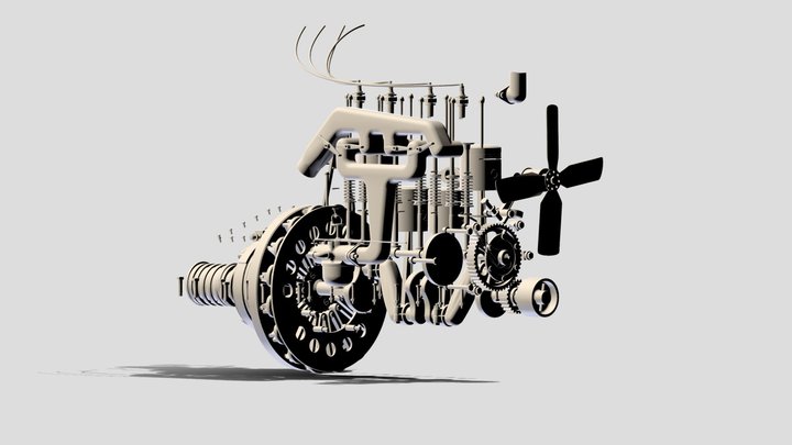 Ford Model T Engine Internal Parts 3D Model