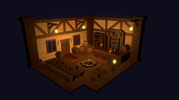 Tavern 3D Diorama 3D Model