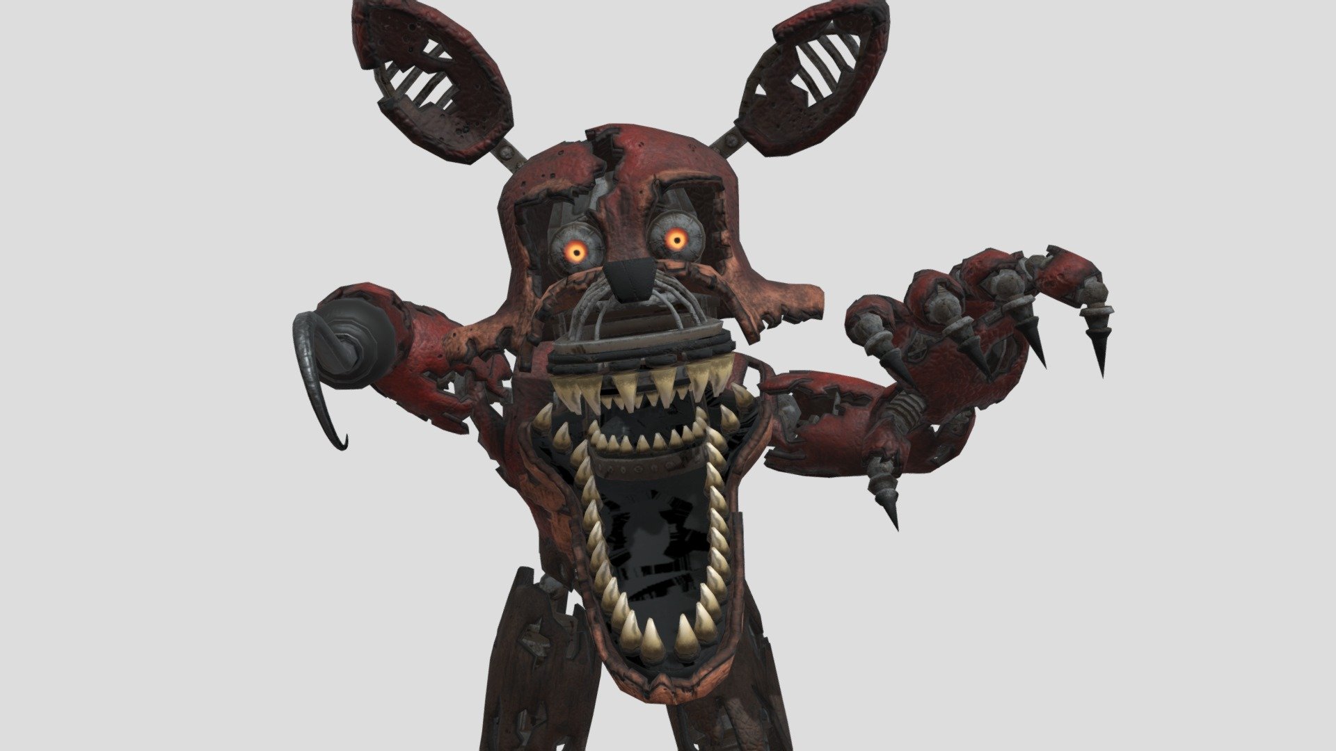 nightmare foxy from fnaf game 3D model 3D printable