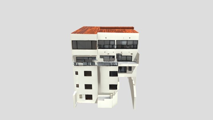 Modern multi-story residential building. – Gratis 3D-model STL