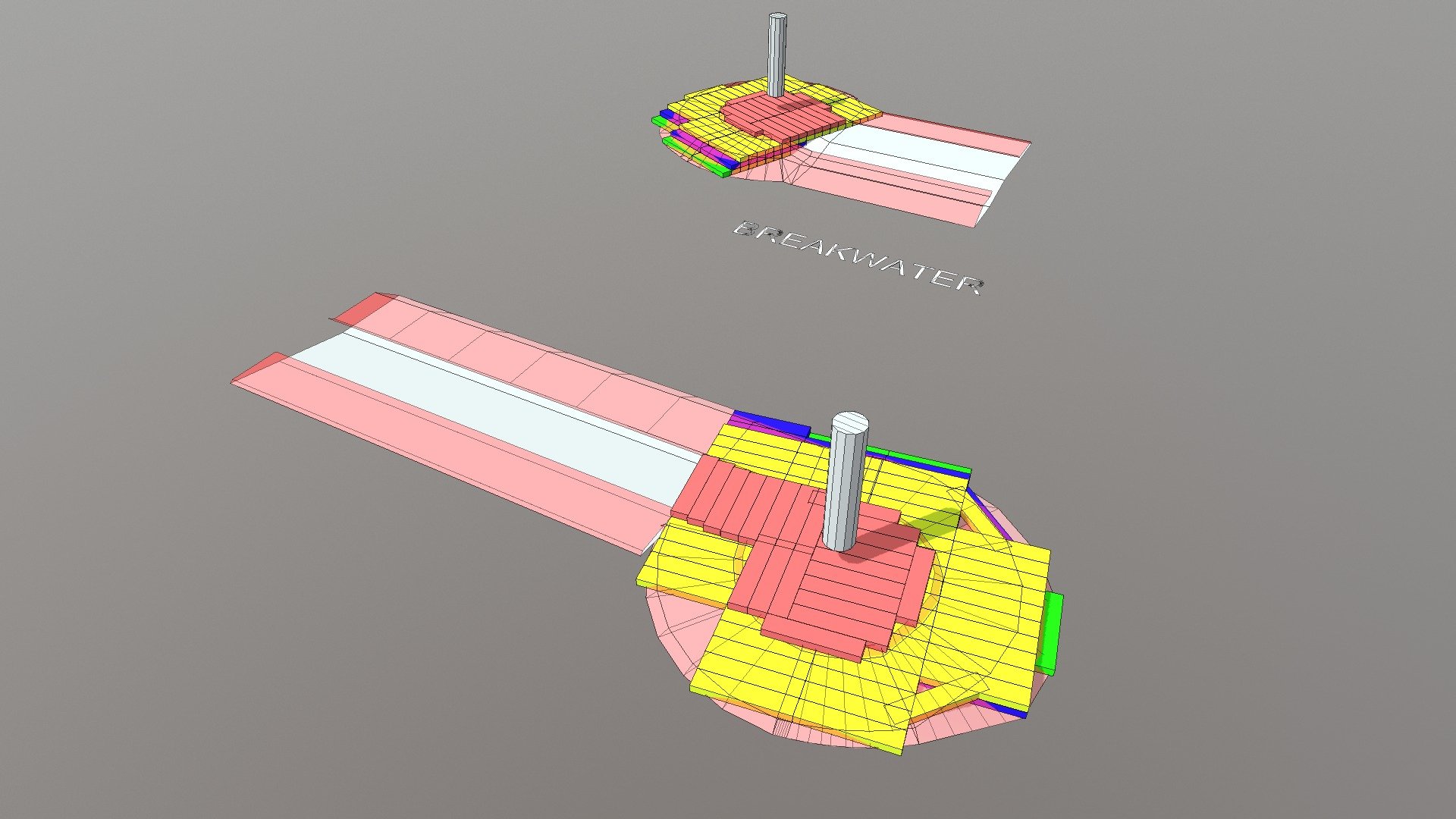 BREAKWATER HEAD SPLIT BARGE 3D FILLING PLAN