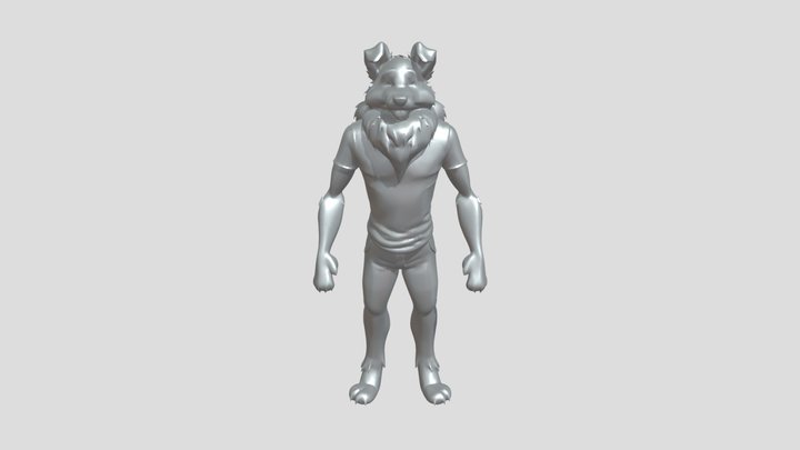 anthropomorphic dog character in casual clothes 3D Model