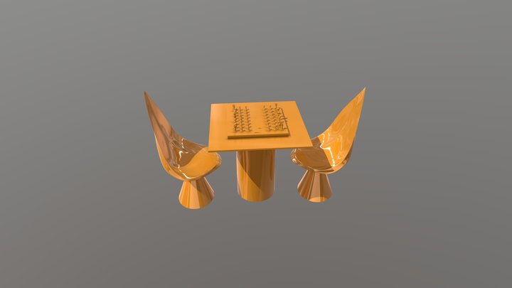 Sillas y Mesas 3D Model