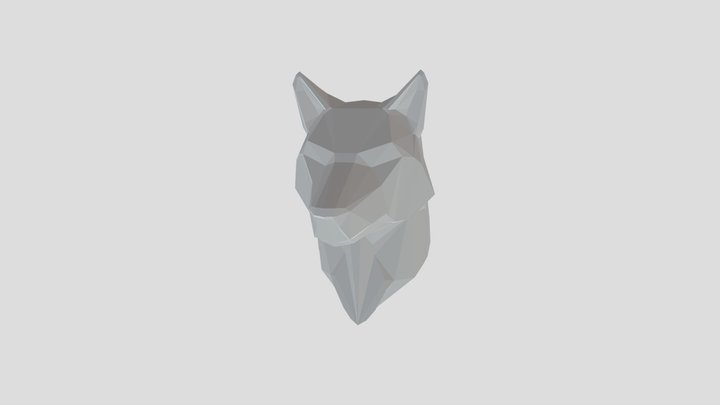 Low-Poly Wolf Head 3D Model