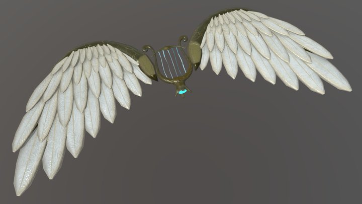 Fantasy Winged Hoverboard 3D Model