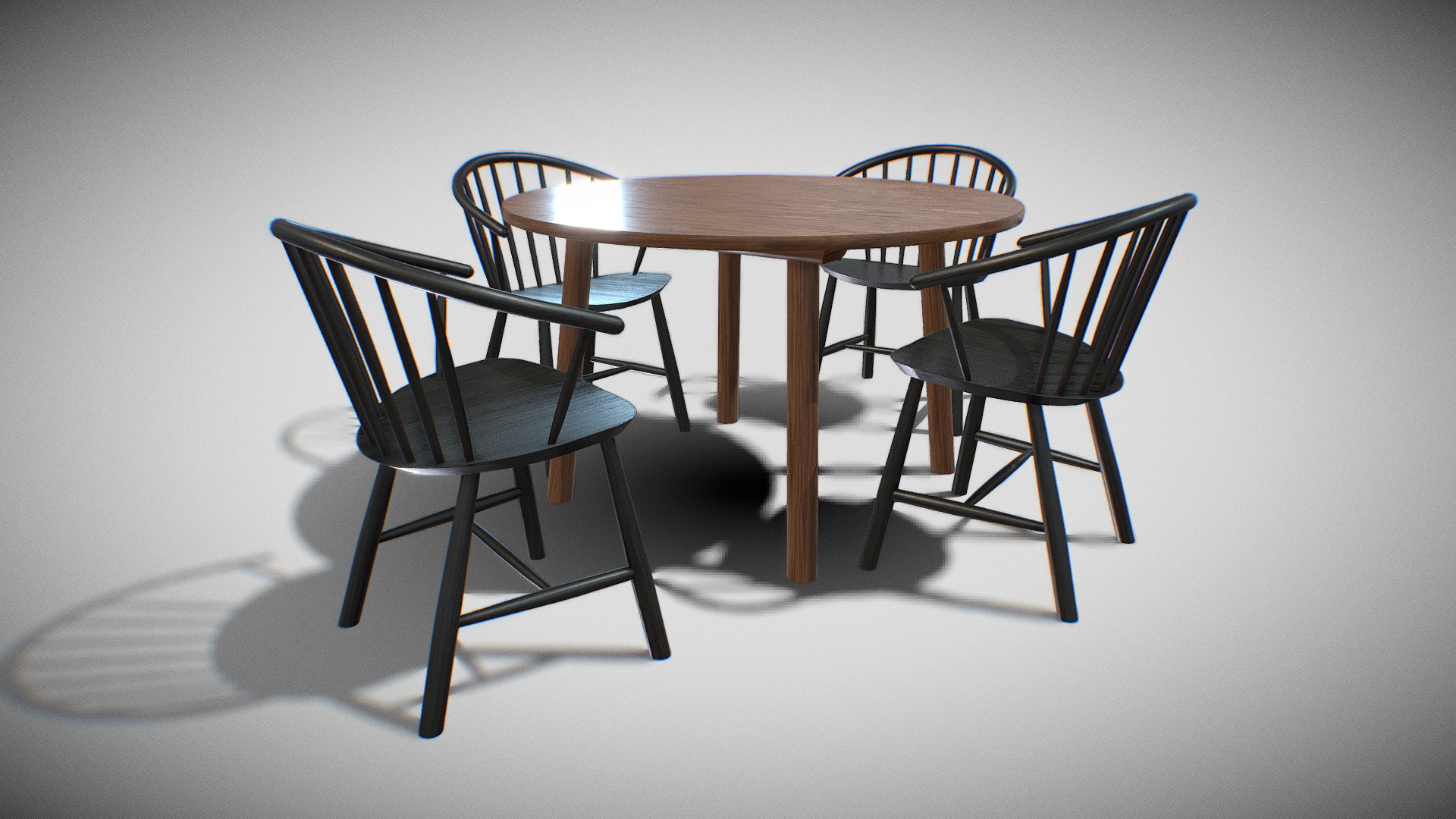 3D model DiningSet V-03-Taro Table and JohanssonJ64 Chair - This is a 3D model of the DiningSet V-03-Taro Table and JohanssonJ64 Chair. The 3D model is about a table and chairs.