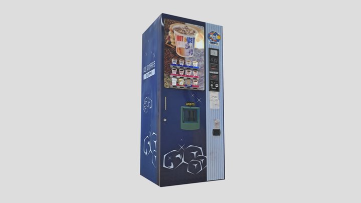 Korean Hot and Iced Coffee Vending Machine 3D Model