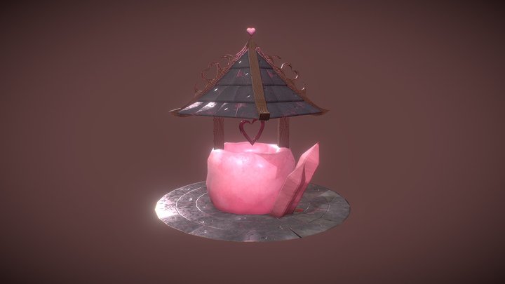 Rose Quartz Love Wishing Well 3D Model