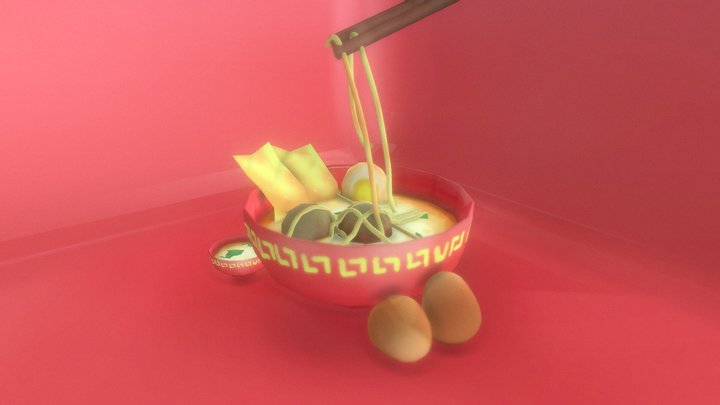 Meatball Ramen 3D Model