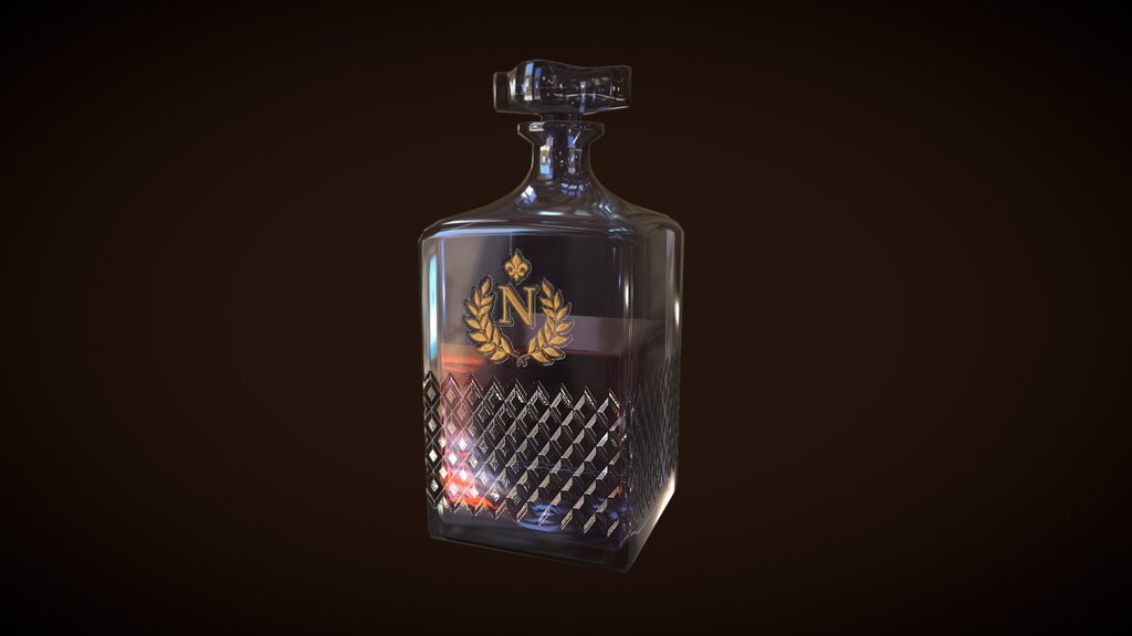 Crystal glass decanter — low-poly fantasy 3D model by Antrea