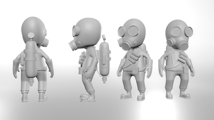 Team Fortress Mini Pyro 3D Model