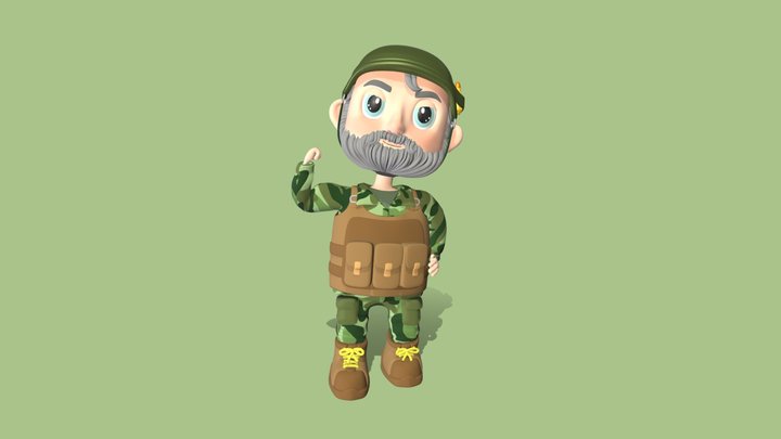 Soldier from game 'Data Defenders' 3D Model