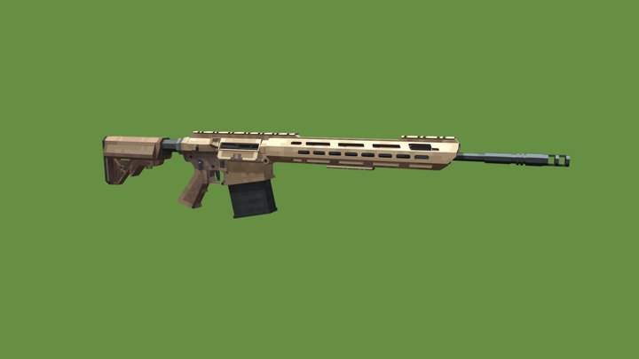 Low poly SWORD international MK18-mjölnir 3D Model