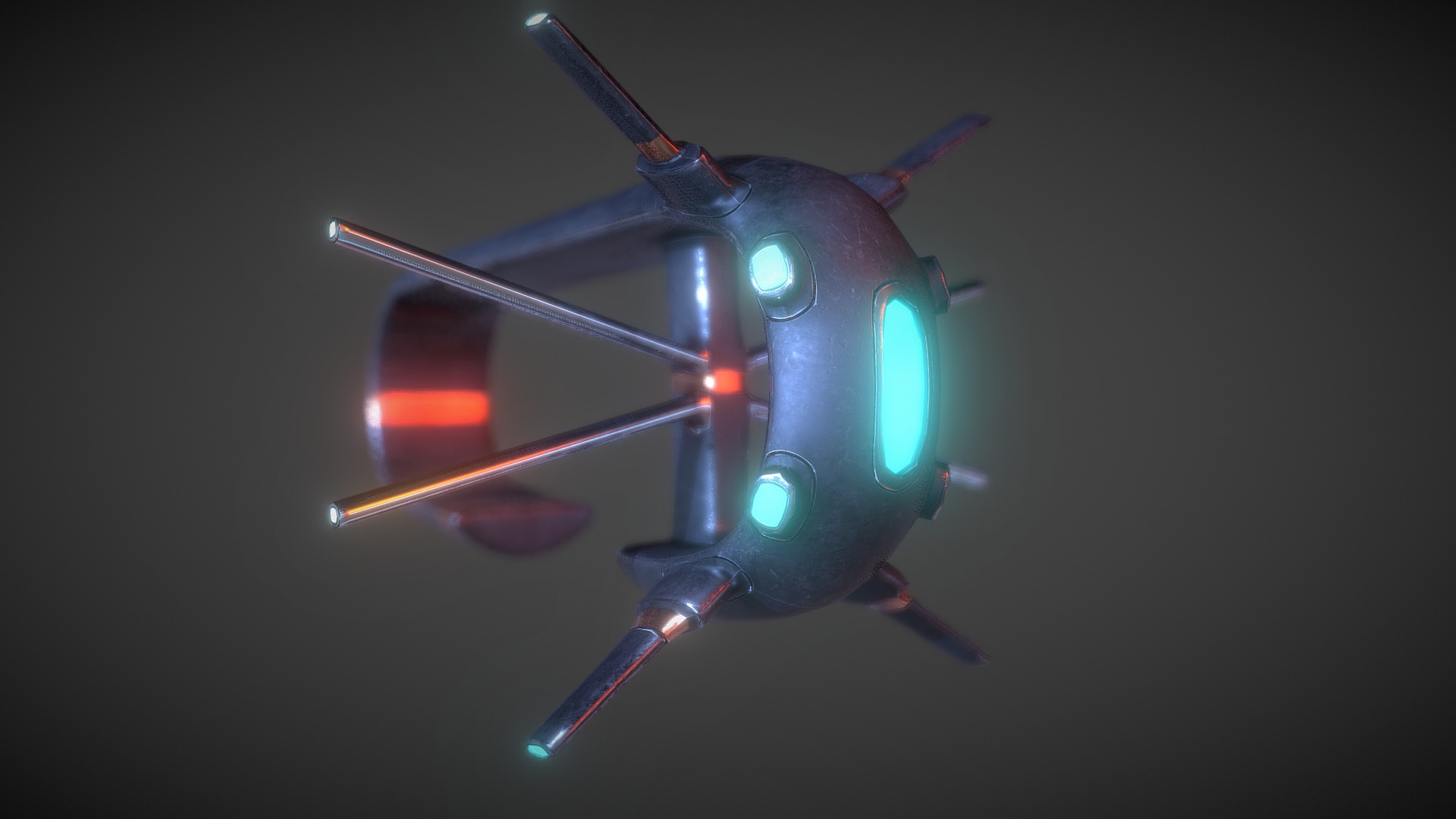 3D model Dron Concept - This is a 3D model of the Dron Concept. The 3D model is about a drone with a light on it.