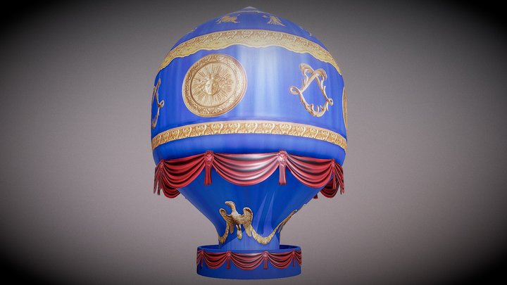 Montgolfier's brothers first balloon flight 3D Model