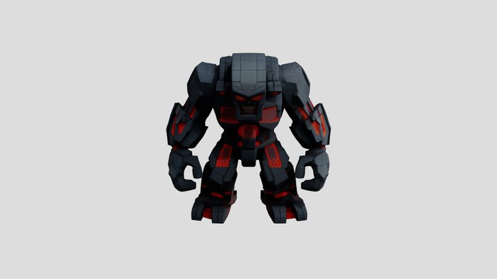 Stone Lava Golem - Game asset 3D Model