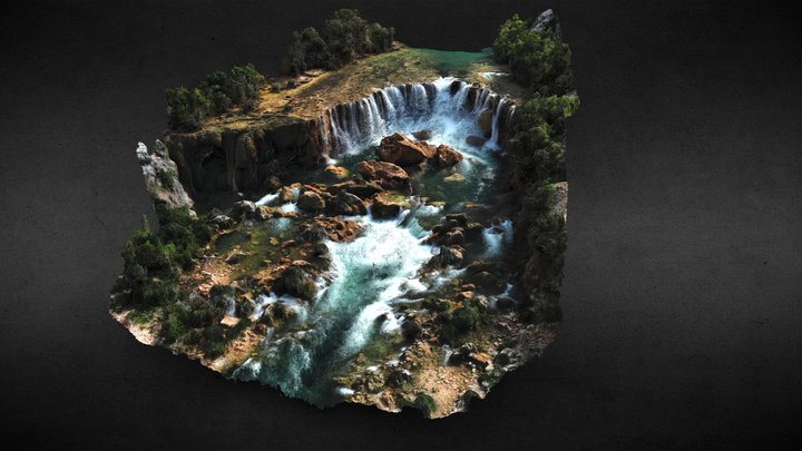 Gradual recovery of Visoki buk tufa barrier 3D Model
