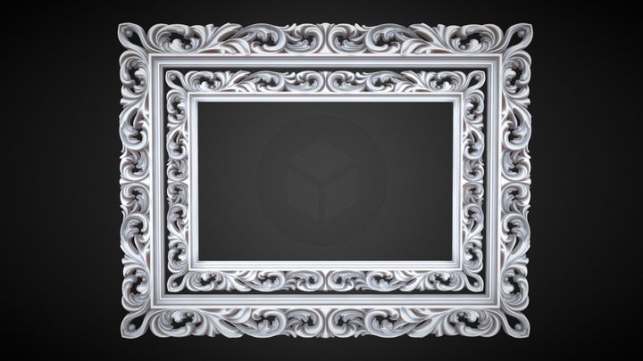 Carved frame mirror rg01 3D Model