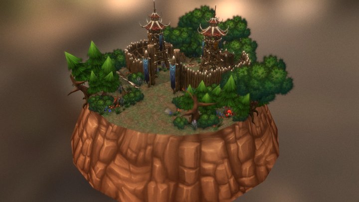 handpainted orc watchtower 3D Model