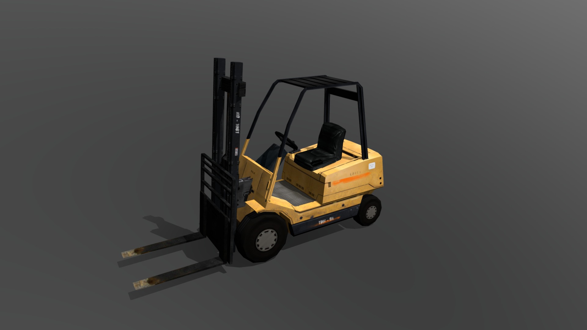 3D model Forklift - This is a 3D model of the Forklift. The 3D model is about a forklift on a white background.