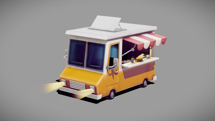Stylized Food Truck #SketchfabWeeklyChallenge 3D Model