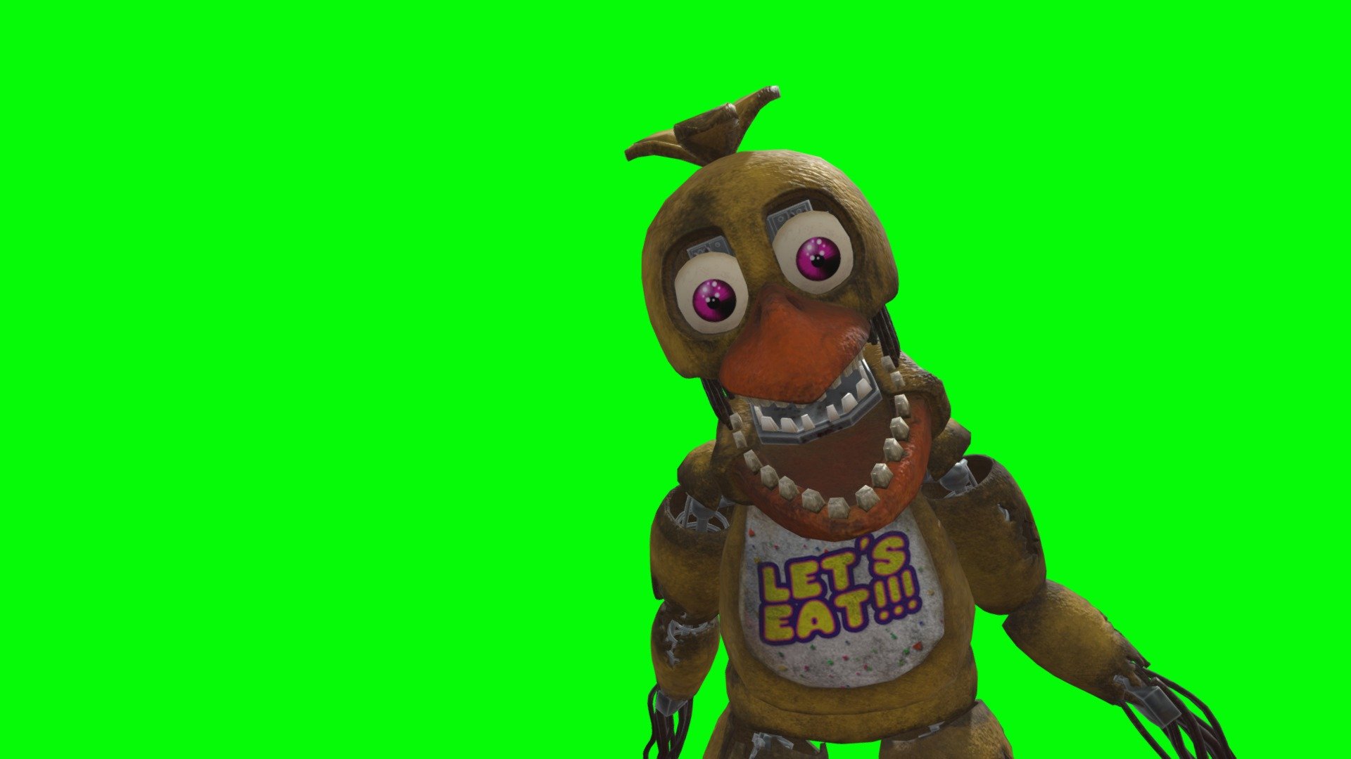 Fnaf Help Wanted Withered Chica Green Screen Download Free 3d Model By Jean30hi [72add03