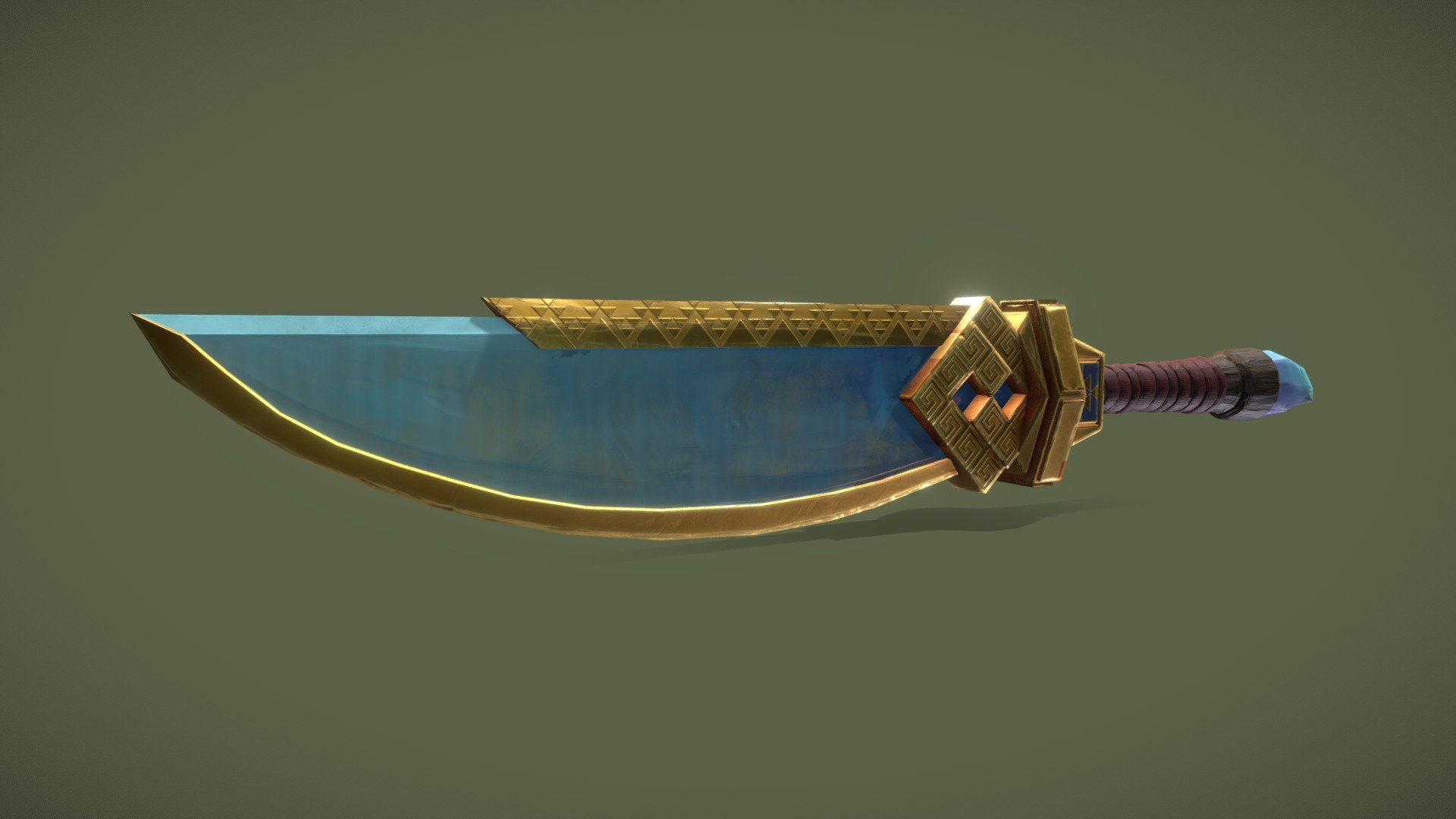 Stylized Aztec/Jungle Crystal Dagger