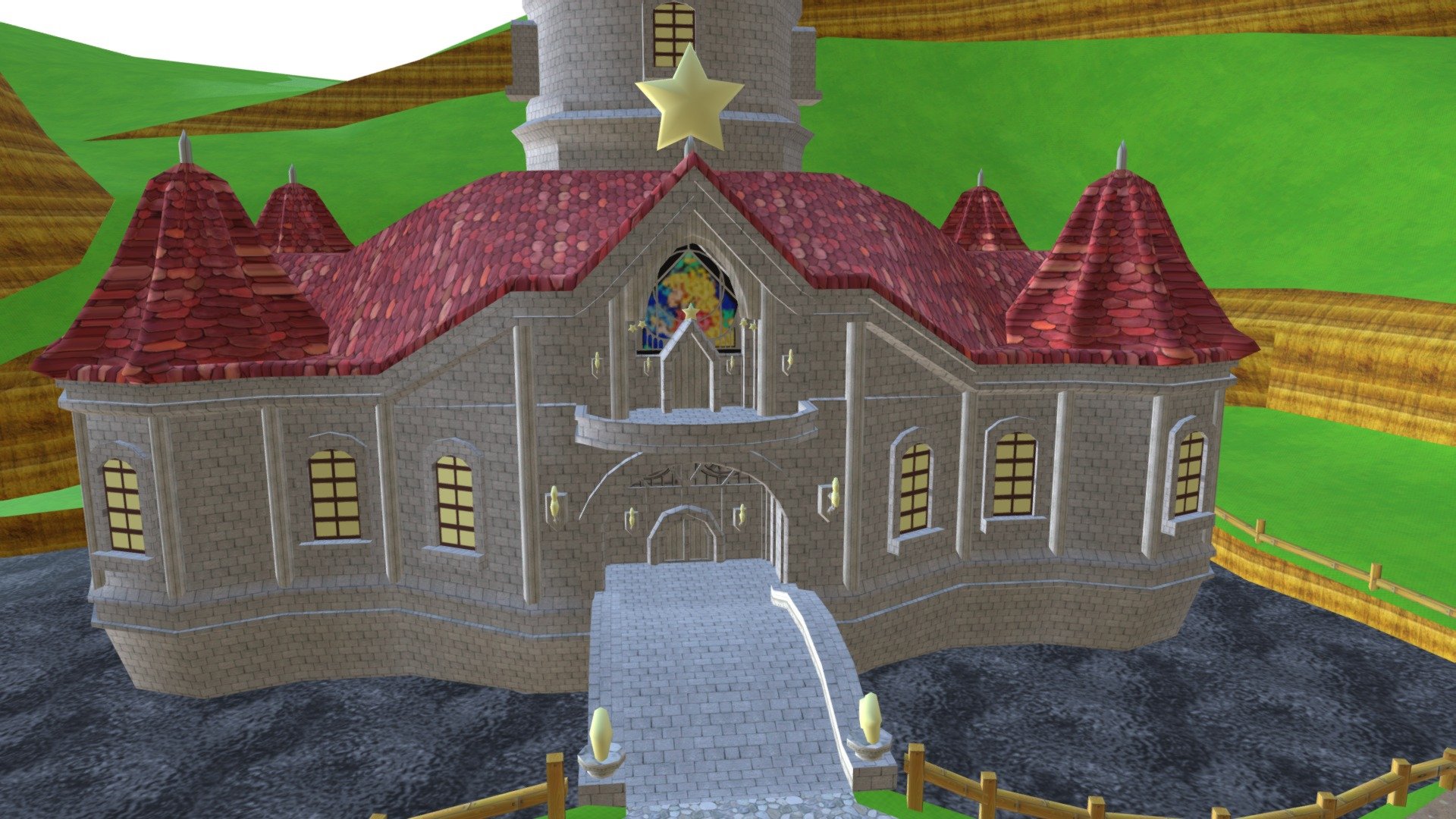 [FULL] Peach's Castle Download Free 3D model by mlouise507