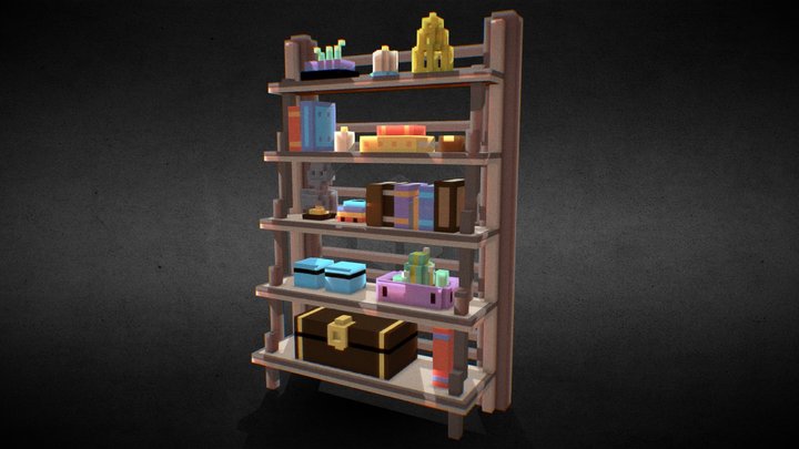 Leaning Shelf - Voxel 3D Model