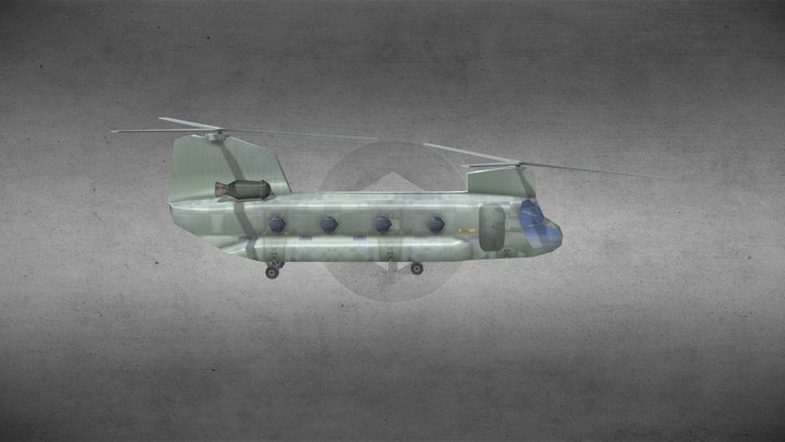 Helicopter Low Poly - Chinook CH-47 3D Model