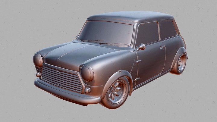 Hard Surface Modeling - Austin Mini (Classic) 3D Model