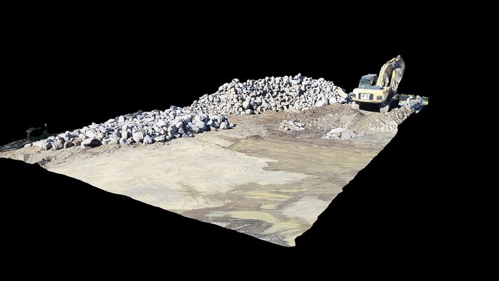 Stockpile of Rock boulders 3D Model