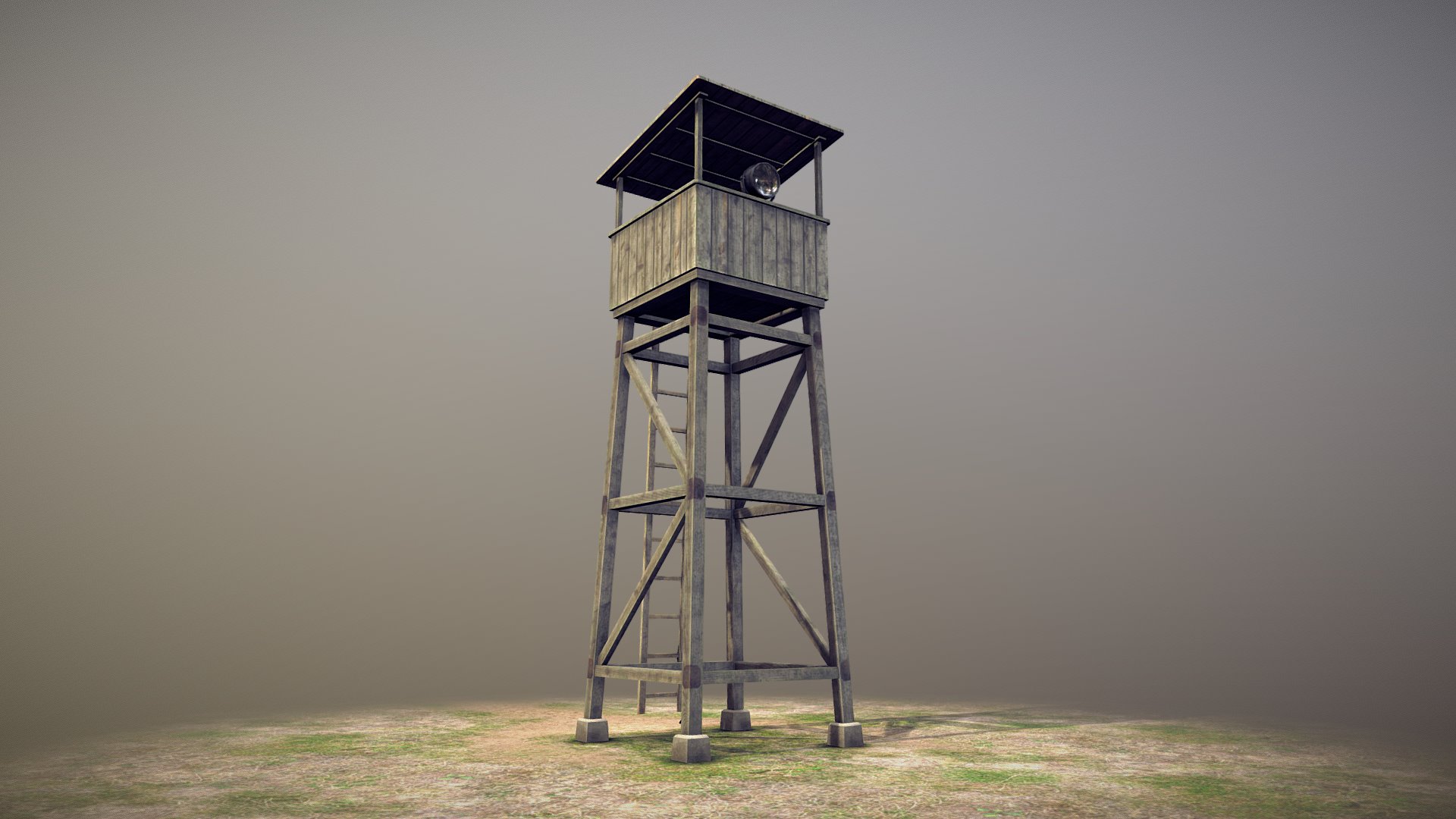 3D model Observation Tower 01 - This is a 3D model of the Observation Tower 01. The 3D model is about a small tower on a beach.