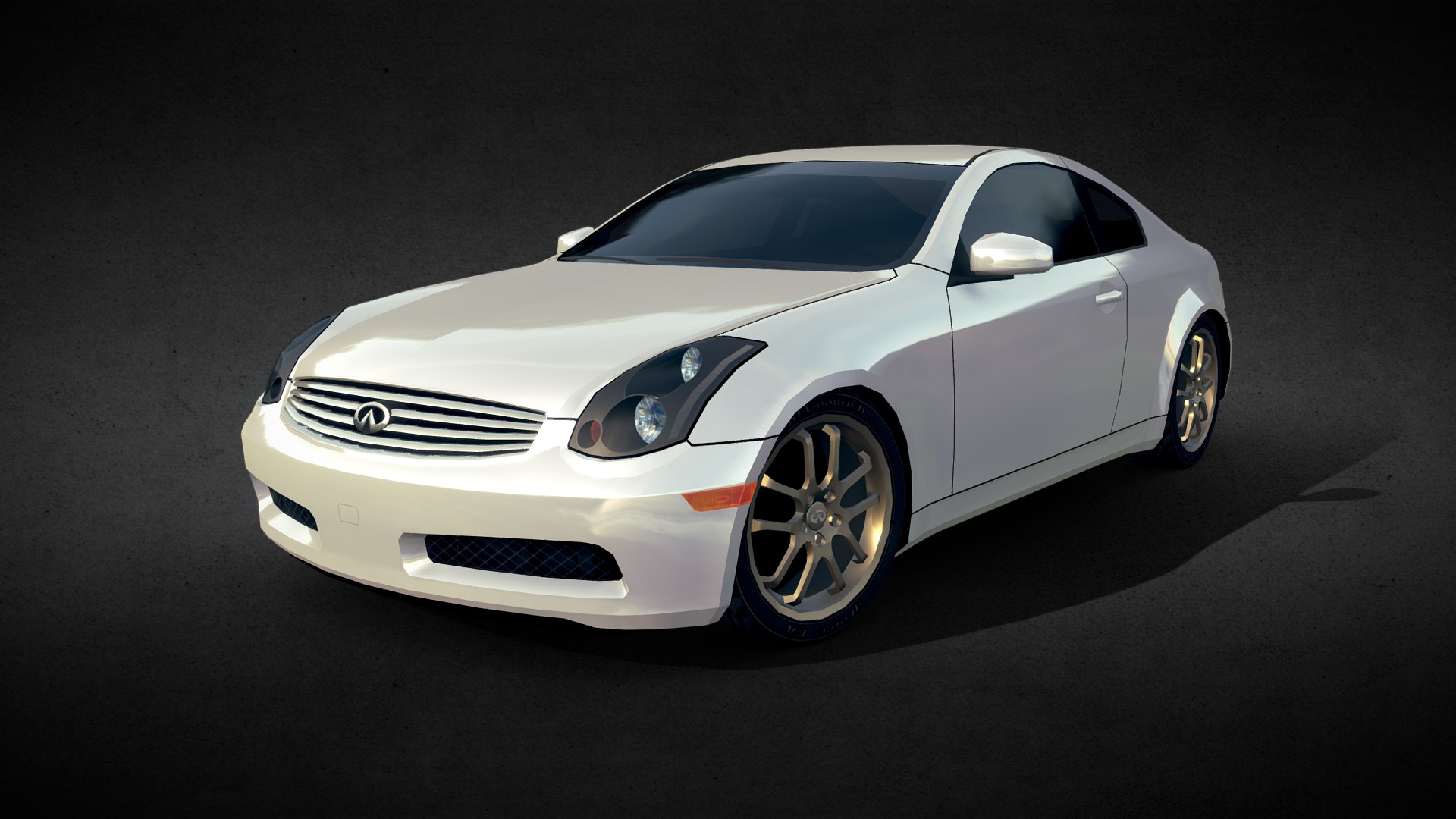 3D model 2005 Infiniti G35 - This is a 3D model of the 2005 Infiniti G35. The 3D model is about a white car on a road.